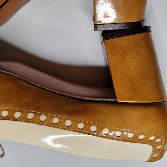 Museum Quality 1930s Patent Leather Owl face Detail pump shoe size 6.5 - Picture 13 of 16